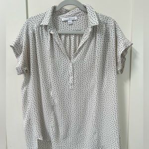 Hidden zipper polka dot maternity & nursing top